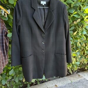Zanella Black Textured Notch-Lapel Blazer 12